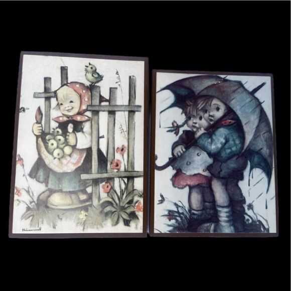 Vintage Lot of 2 Goebel Hummel Wall Plaques - Picture 1 of 4